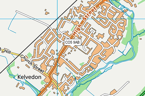 Kelvedon Recreation Ground map (CO5 9AB) - OS VectorMap District (Ordnance Survey)