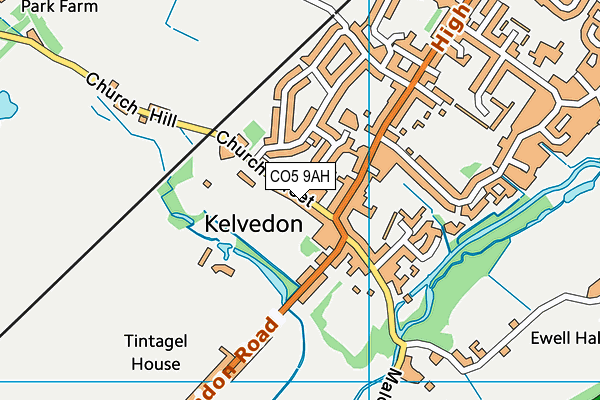 CO5 9AH map - OS VectorMap District (Ordnance Survey)