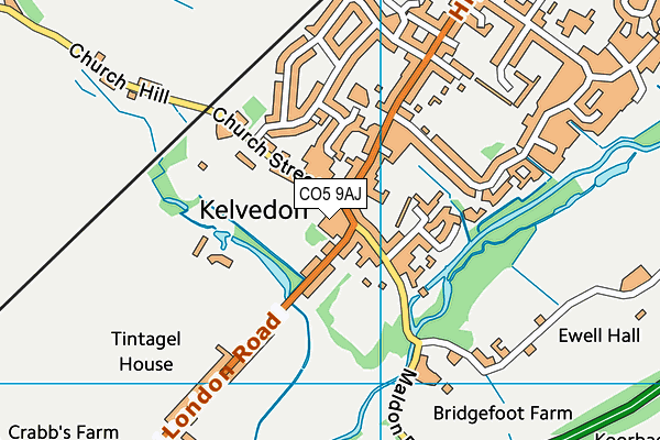 CO5 9AJ map - OS VectorMap District (Ordnance Survey)