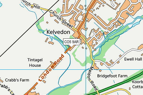 CO5 9AR map - OS VectorMap District (Ordnance Survey)