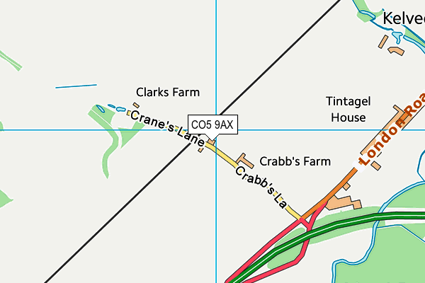 CO5 9AX map - OS VectorMap District (Ordnance Survey)