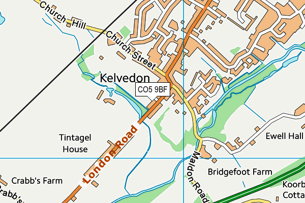 CO5 9BF map - OS VectorMap District (Ordnance Survey)