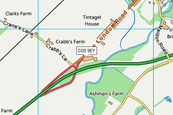 CO5 9EY map - OS VectorMap District (Ordnance Survey)