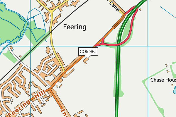 CO5 9FJ map - OS VectorMap District (Ordnance Survey)