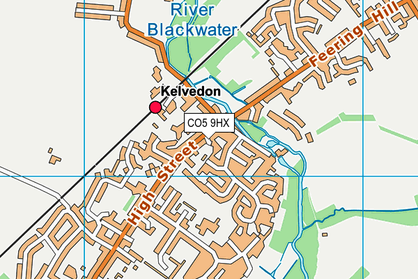 CO5 9HX map - OS VectorMap District (Ordnance Survey)