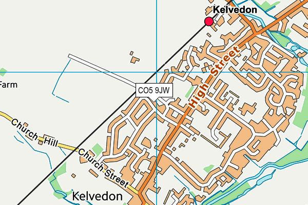 CO5 9JW map - OS VectorMap District (Ordnance Survey)