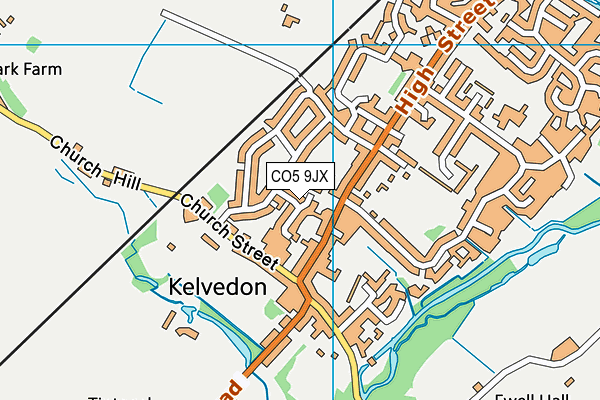 CO5 9JX map - OS VectorMap District (Ordnance Survey)