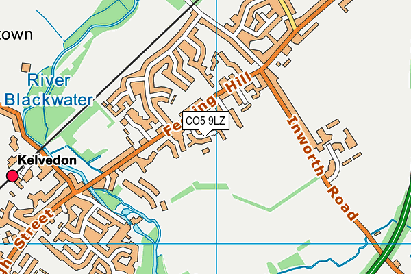 CO5 9LZ map - OS VectorMap District (Ordnance Survey)