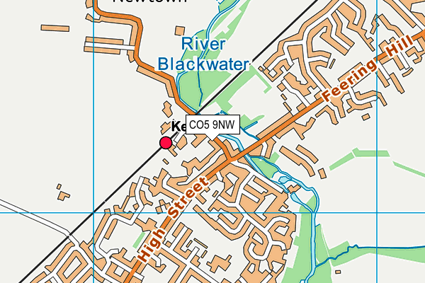 CO5 9NW map - OS VectorMap District (Ordnance Survey)