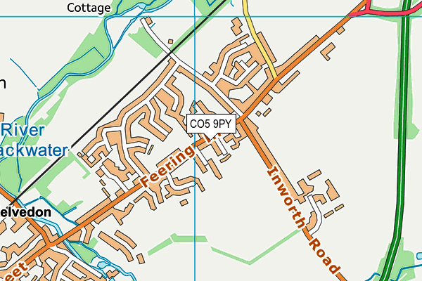 CO5 9PY map - OS VectorMap District (Ordnance Survey)