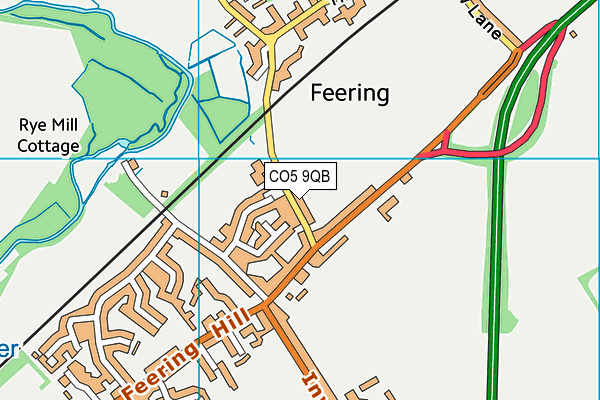 Feering Community Centre map (CO5 9QB) - OS VectorMap District (Ordnance Survey)