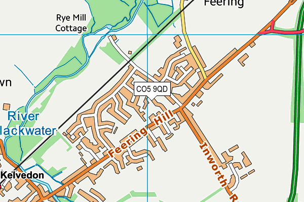 CO5 9QD map - OS VectorMap District (Ordnance Survey)