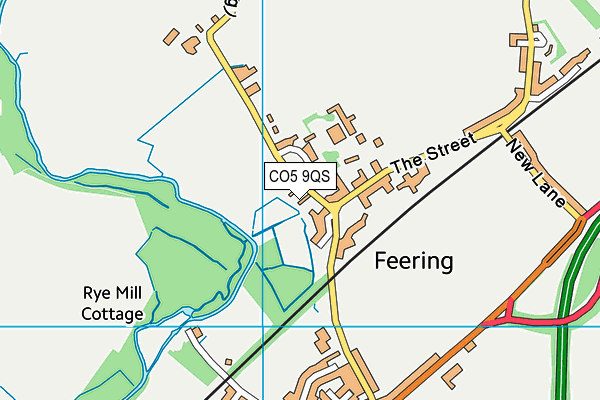 CO5 9QS map - OS VectorMap District (Ordnance Survey)