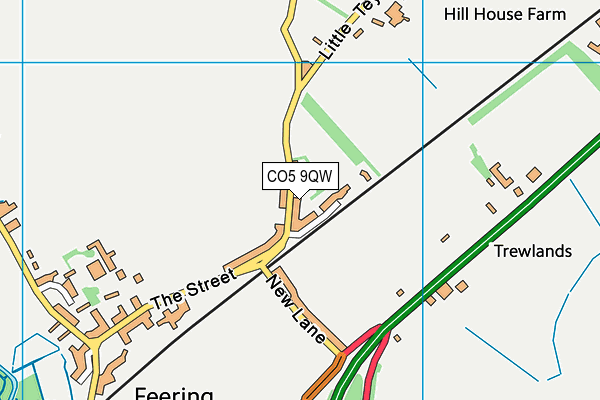 CO5 9QW map - OS VectorMap District (Ordnance Survey)