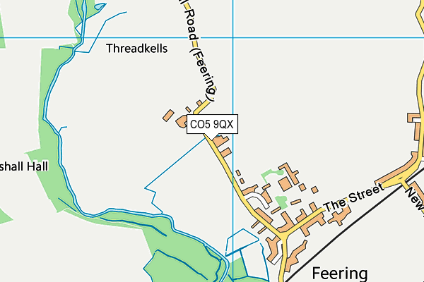 CO5 9QX map - OS VectorMap District (Ordnance Survey)