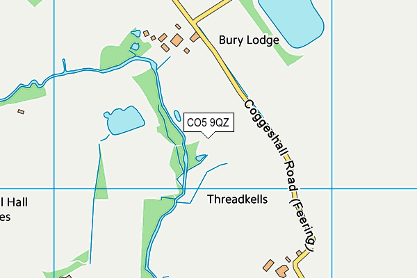 CO5 9QZ map - OS VectorMap District (Ordnance Survey)