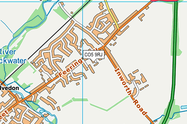 CO5 9RJ map - OS VectorMap District (Ordnance Survey)