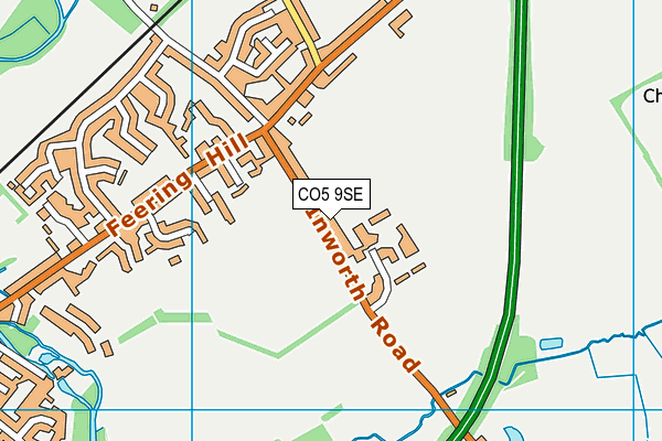 CO5 9SE map - OS VectorMap District (Ordnance Survey)