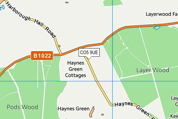 CO5 9UE map - OS VectorMap District (Ordnance Survey)