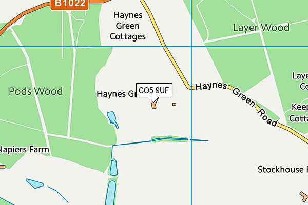 CO5 9UF map - OS VectorMap District (Ordnance Survey)