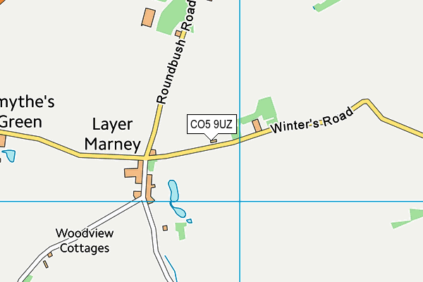 CO5 9UZ map - OS VectorMap District (Ordnance Survey)