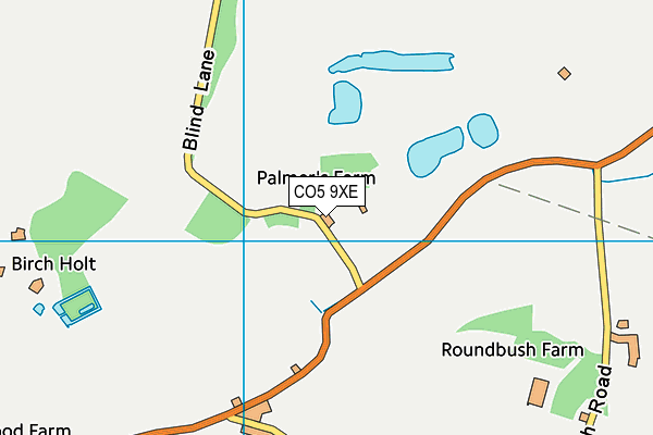 CO5 9XE map - OS VectorMap District (Ordnance Survey)