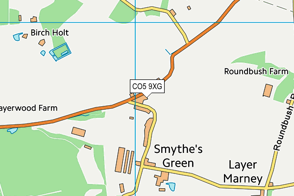 CO5 9XG map - OS VectorMap District (Ordnance Survey)