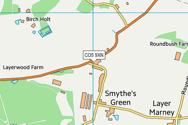 CO5 9XN map - OS VectorMap District (Ordnance Survey)