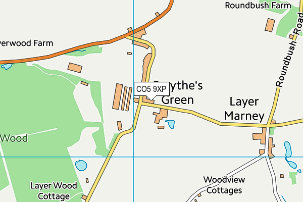 CO5 9XP map - OS VectorMap District (Ordnance Survey)