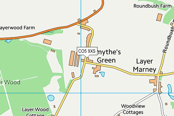 CO5 9XS map - OS VectorMap District (Ordnance Survey)