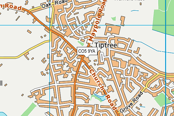 CO5 9YA map - OS VectorMap District (Ordnance Survey)