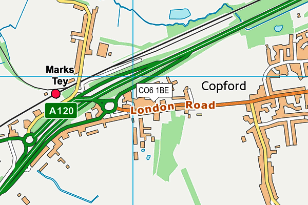 CO6 1BE map - OS VectorMap District (Ordnance Survey)