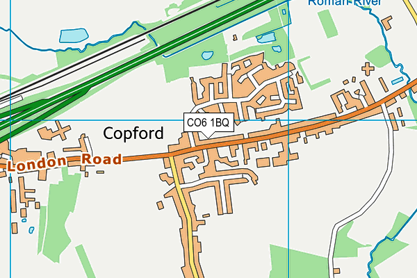 CO6 1BQ map - OS VectorMap District (Ordnance Survey)