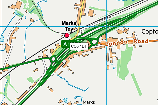 CO6 1DT map - OS VectorMap District (Ordnance Survey)