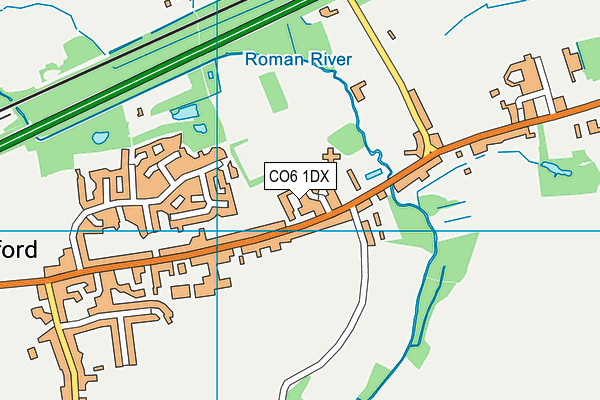 CO6 1DX map - OS VectorMap District (Ordnance Survey)