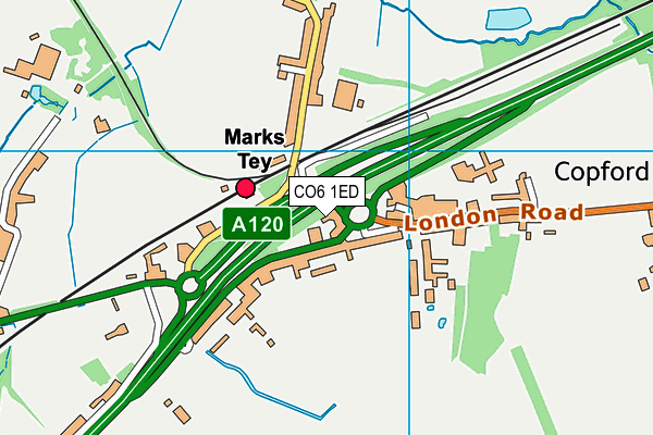 CO6 1ED map - OS VectorMap District (Ordnance Survey)