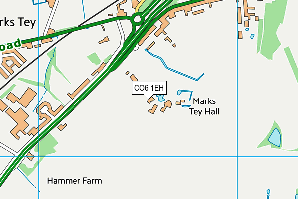 CO6 1EH map - OS VectorMap District (Ordnance Survey)