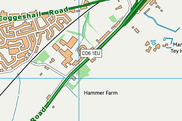 CO6 1EU map - OS VectorMap District (Ordnance Survey)