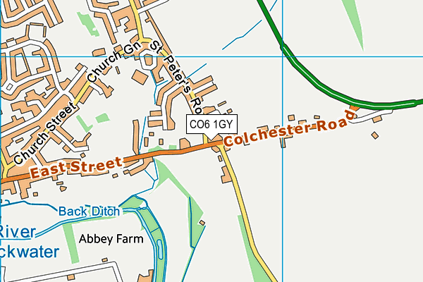 CO6 1GY map - OS VectorMap District (Ordnance Survey)