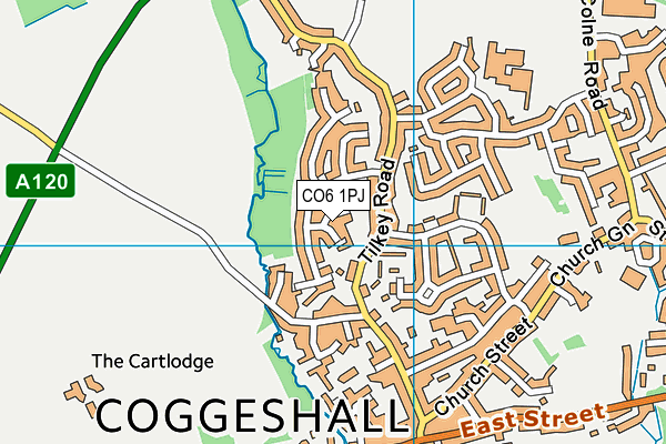 CO6 1PJ map - OS VectorMap District (Ordnance Survey)