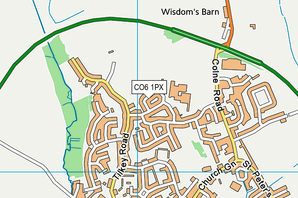 CO6 1PX map - OS VectorMap District (Ordnance Survey)