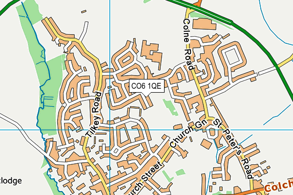 CO6 1QE map - OS VectorMap District (Ordnance Survey)