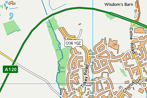 CO6 1QZ map - OS VectorMap District (Ordnance Survey)