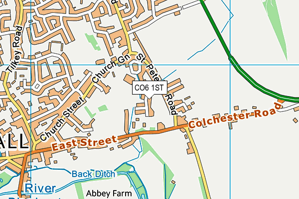 CO6 1ST map - OS VectorMap District (Ordnance Survey)