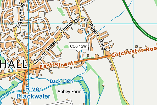 CO6 1SW map - OS VectorMap District (Ordnance Survey)