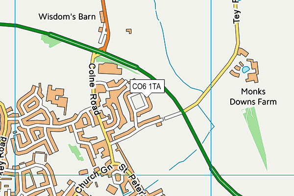 CO6 1TA map - OS VectorMap District (Ordnance Survey)