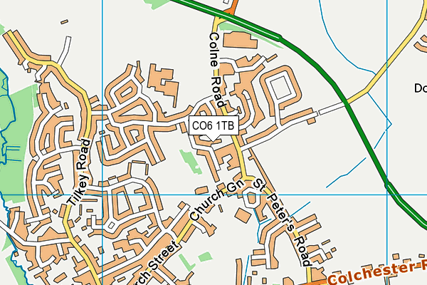 CO6 1TB map - OS VectorMap District (Ordnance Survey)