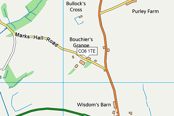 CO6 1TE map - OS VectorMap District (Ordnance Survey)