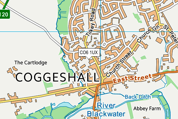 CO6 1UX map - OS VectorMap District (Ordnance Survey)