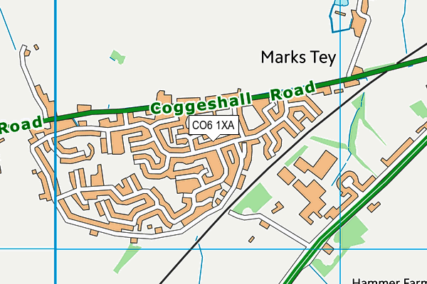 CO6 1XA map - OS VectorMap District (Ordnance Survey)